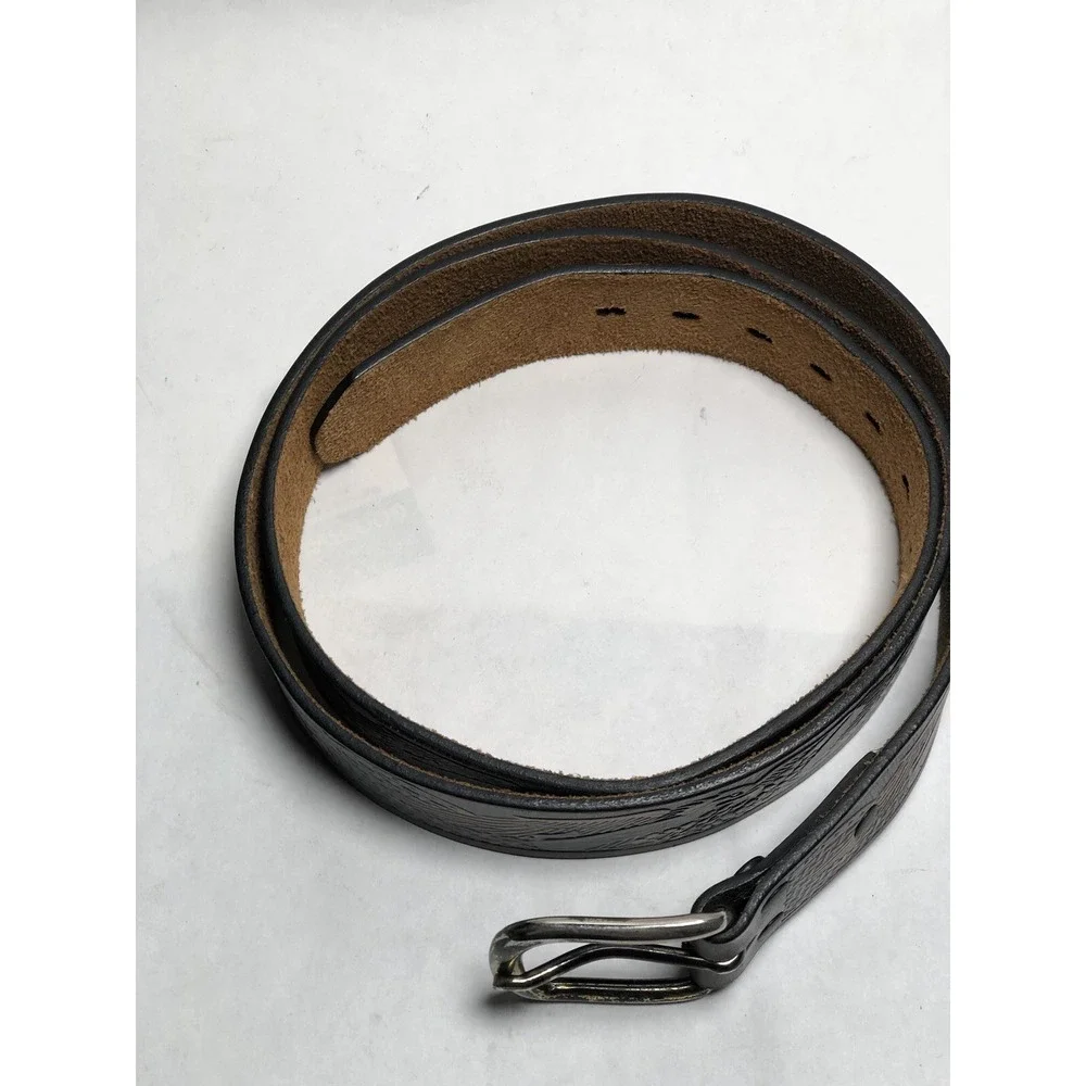 VTG Wrangler Belt Mens‎ 44 Tooled Genuine Leather American Bald Eagle Brown